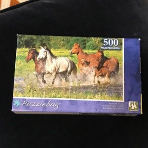 Puzzlebug 500 Piece Meadow Splash Horses in Water